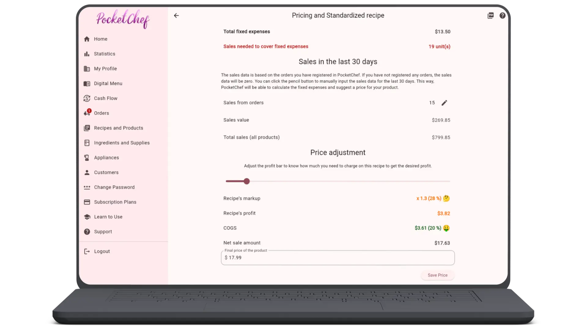 Recipe pricing